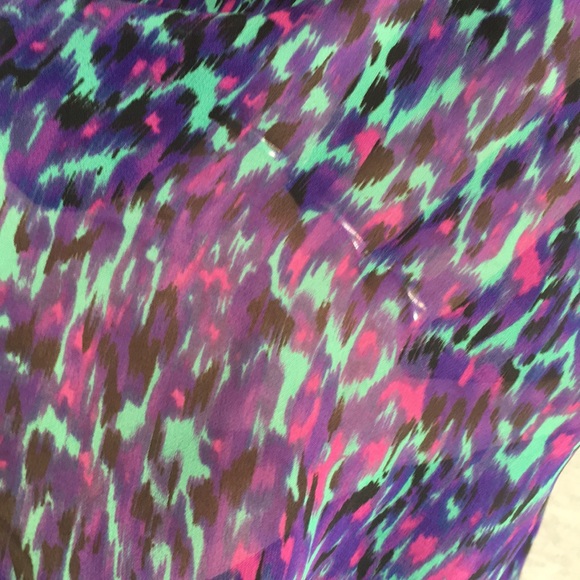 I ❤️ RONSON Cool Spring/Summer Abstract Design Fully Lined Ruffle Fly-Away Top - Picture 10 of 16